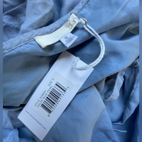 SKIN Worldwide Raina Fairytale Fit & Flare Dress Blue Pearl Cotton & Silk Size S - Picture 12 of 16